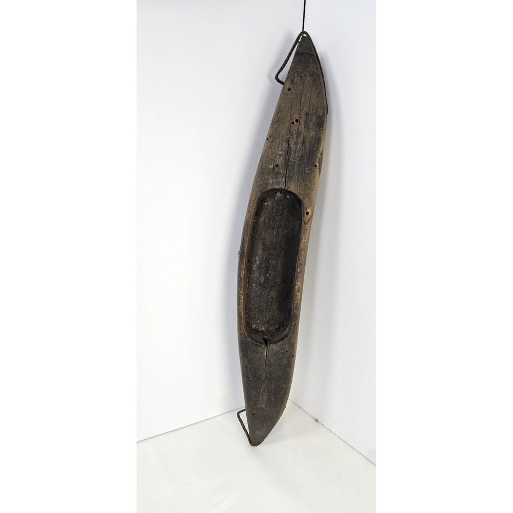 Antique‎ Wooden Weaving Shuttle Boat Style Loom Textile Tool